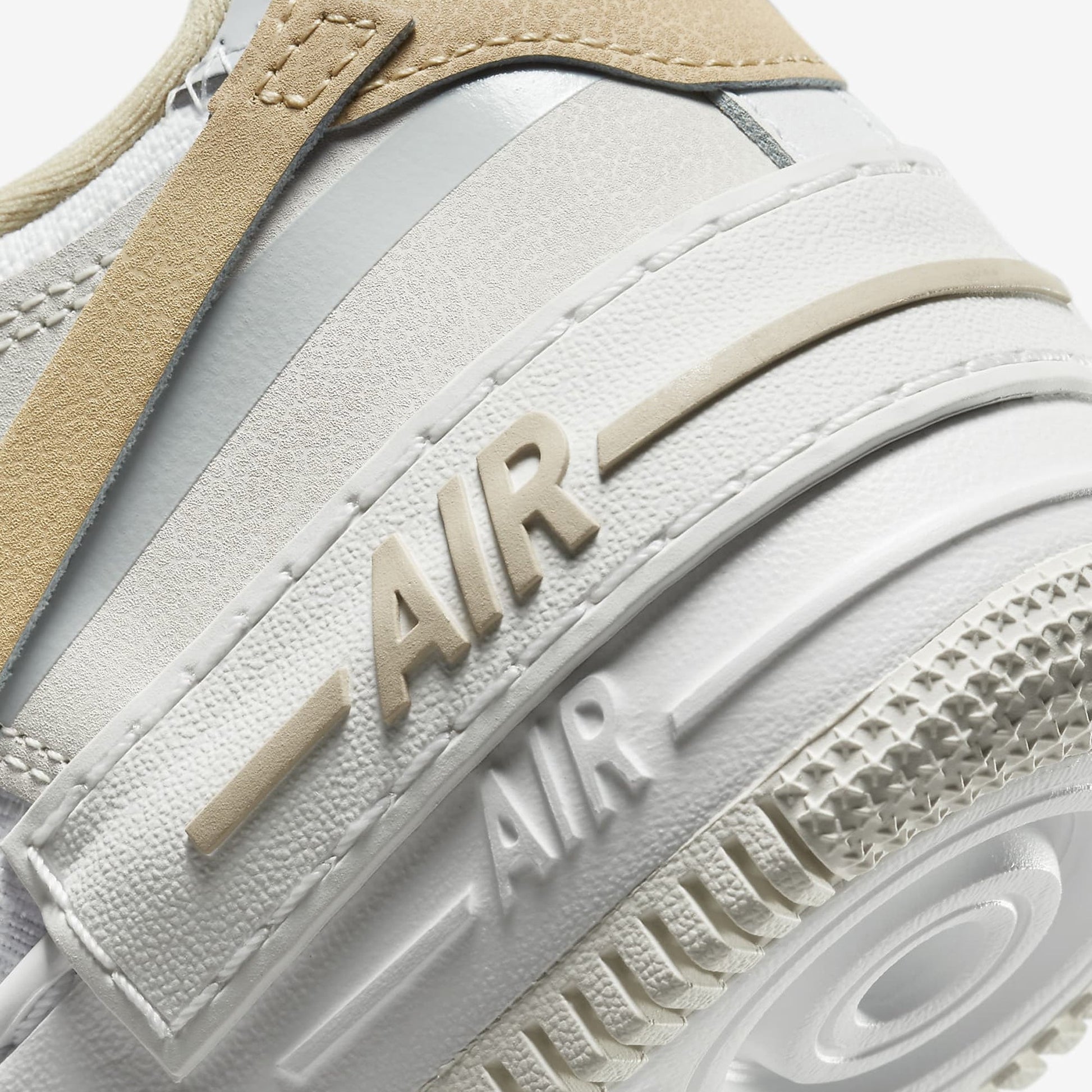 Nike | AIR FORCE 1 SHADOW  { SUMMIT WHITE/SESAME-WOLF GREY