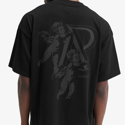 Represent | CHERUB INITIAL T-SHIRT  { BLACK