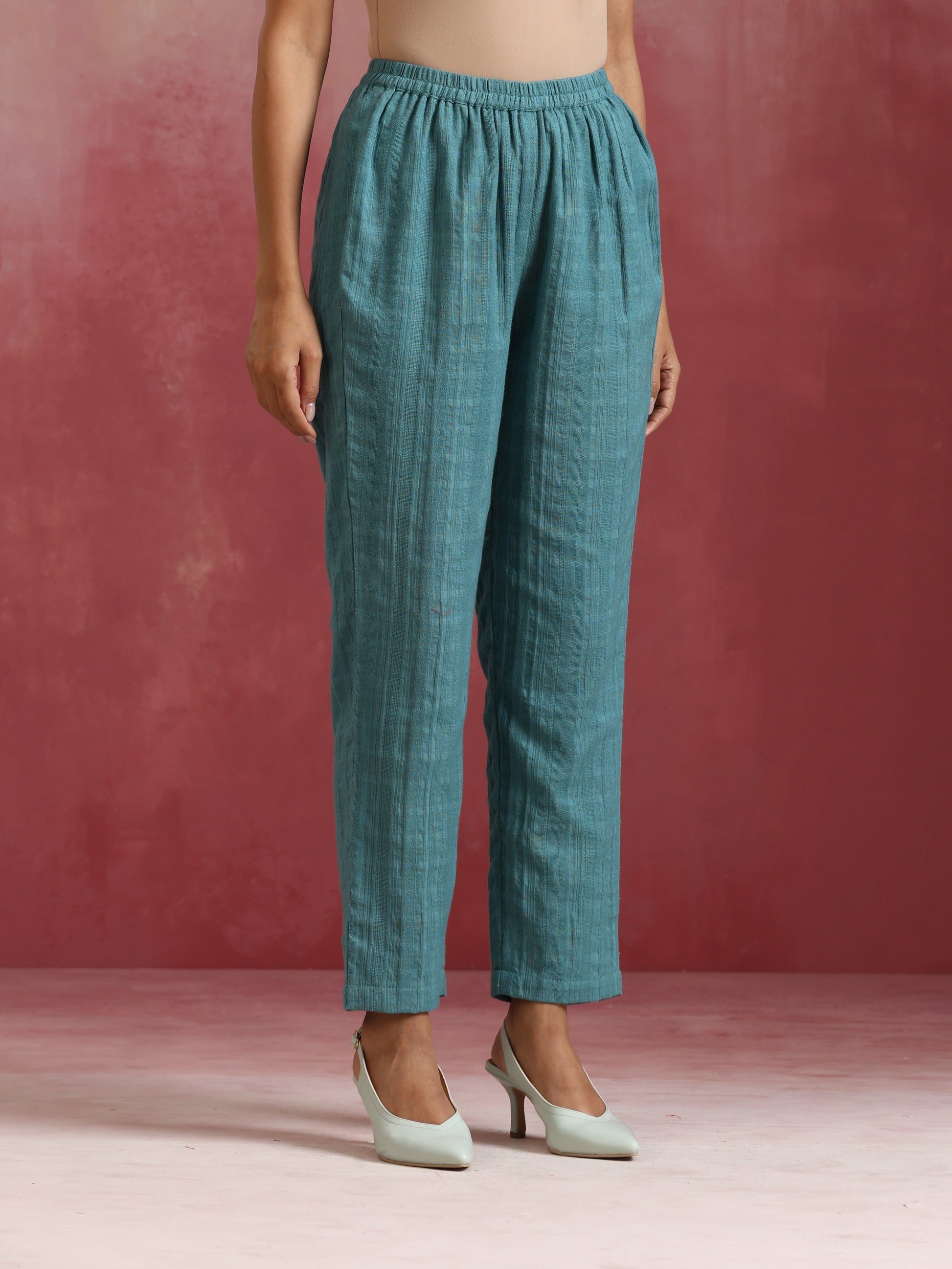 trueBrowns Light Blue Cotton Dobby Co-ord set