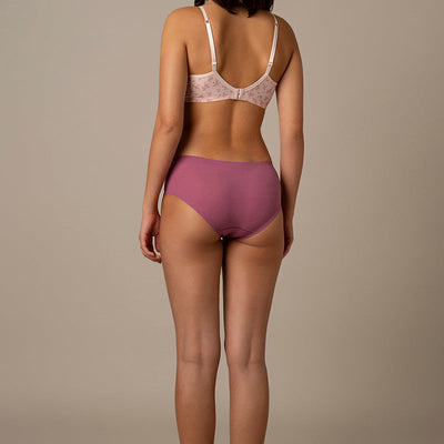 Simply Soft Padded Non-Wired Cotton Bra - Pink Floral Print
