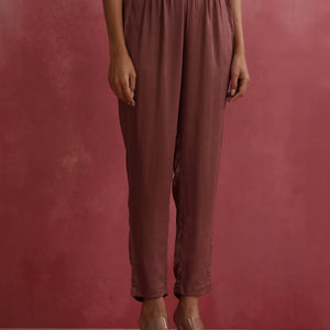 trueBrowns Brown Modal High low Kurta Set