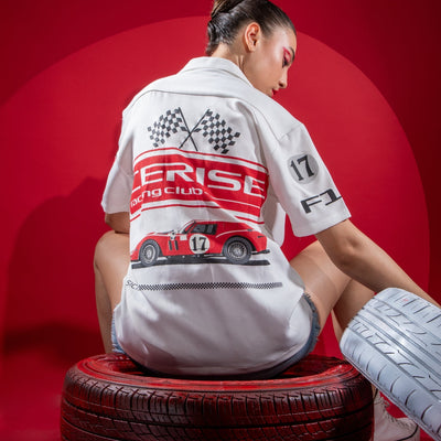 REDLINE RUSH BOWLING SHIRT ( WHITE )