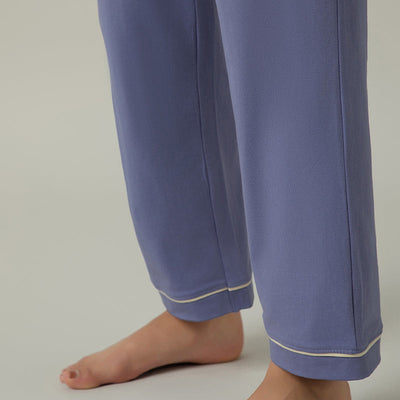 Sleep Button Down PJ Set - Lavender Violet