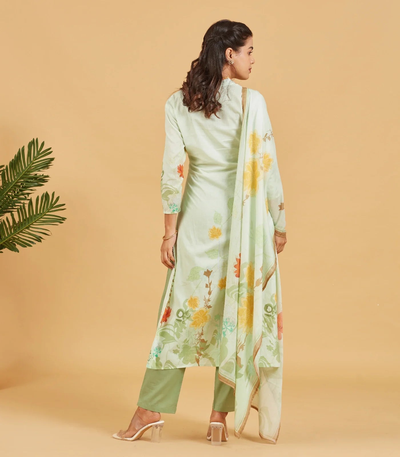 Pastel Green  Kurta Set With Printed Dupatta