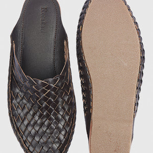 Brown Handstitched Leather Kolhapuri Women Slipper
