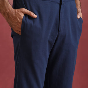 trueBrowns Men's Navy Cotton Co-ord set