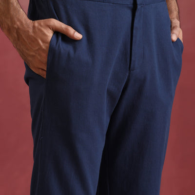 trueBrowns Men's Navy Cotton Co-ord set