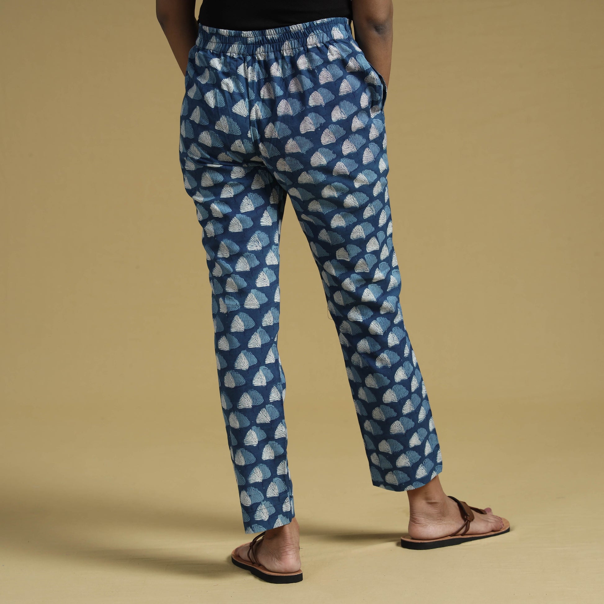 Blue - Dabu Block Printing Cotton Pant