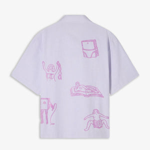 EDWIN | EDWIN READER'S CLUB SHIRT SS { LILA WHITE