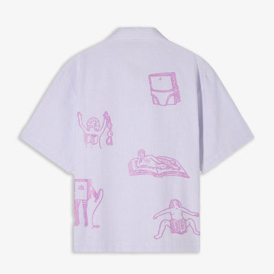 EDWIN | EDWIN READER'S CLUB SHIRT SS { LILA WHITE