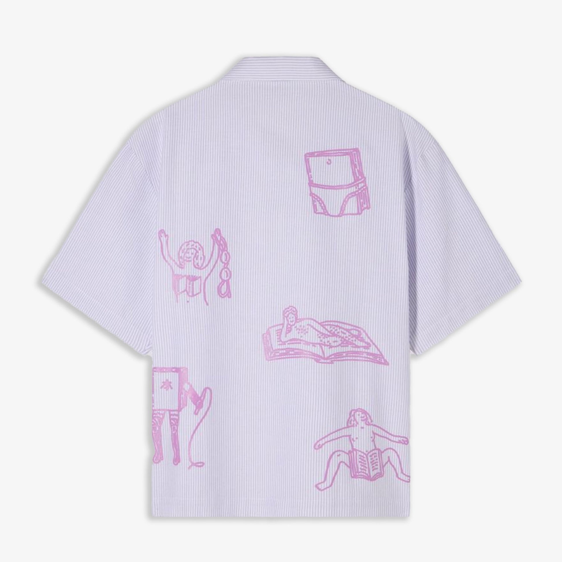 EDWIN | EDWIN READER'S CLUB SHIRT SS { LILA WHITE