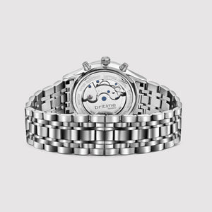 Celestial Men Automatic Silver Dial Chronograph Metal Watch 867-M10301
