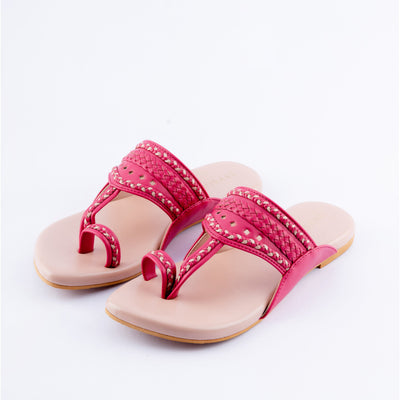 Sienna Pink Kolha Flats