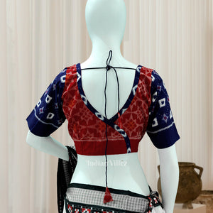 Violet Red Pasapali Odisha Ikat Sambalpuri Cotton Blouse