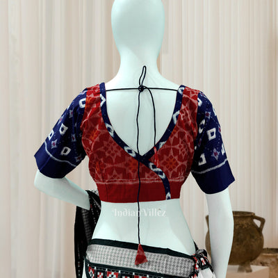 Violet Red Pasapali Odisha Ikat Sambalpuri Cotton Blouse