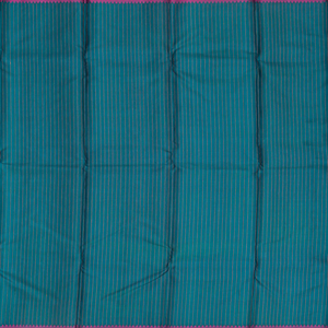 Cyan Handloom Kanchi Cotton Saree With Vanki Motifs