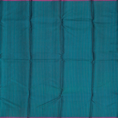 Cyan Handloom Kanchi Cotton Saree With Vanki Motifs