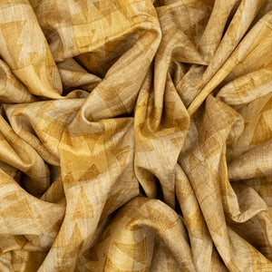 Beige Handloom Tussar Silk Saree Printed With Triangle Motifs