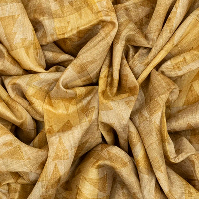 Beige Handloom Tussar Silk Saree Printed With Triangle Motifs