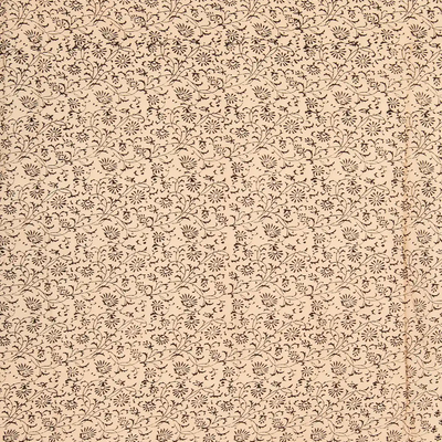 Sandal Woven Jaipur Cotton Saree Printed With Floral Motifs