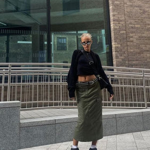 Denim Cargo Skirt