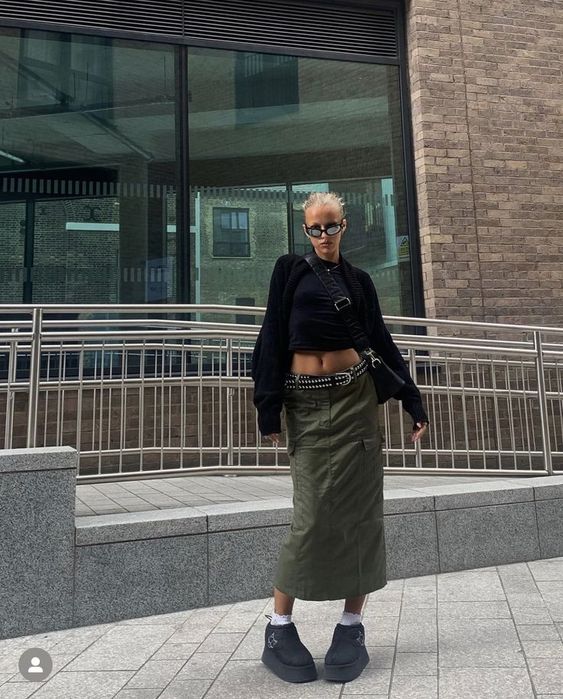 Denim Cargo Skirt