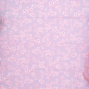 Bubblegum Pink Handloom Linen Saree With Printed Floral Motifs