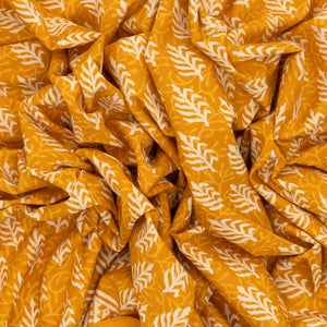 Mustard Woven Jaipur Cotton Saree Printed With Floral  Motifs