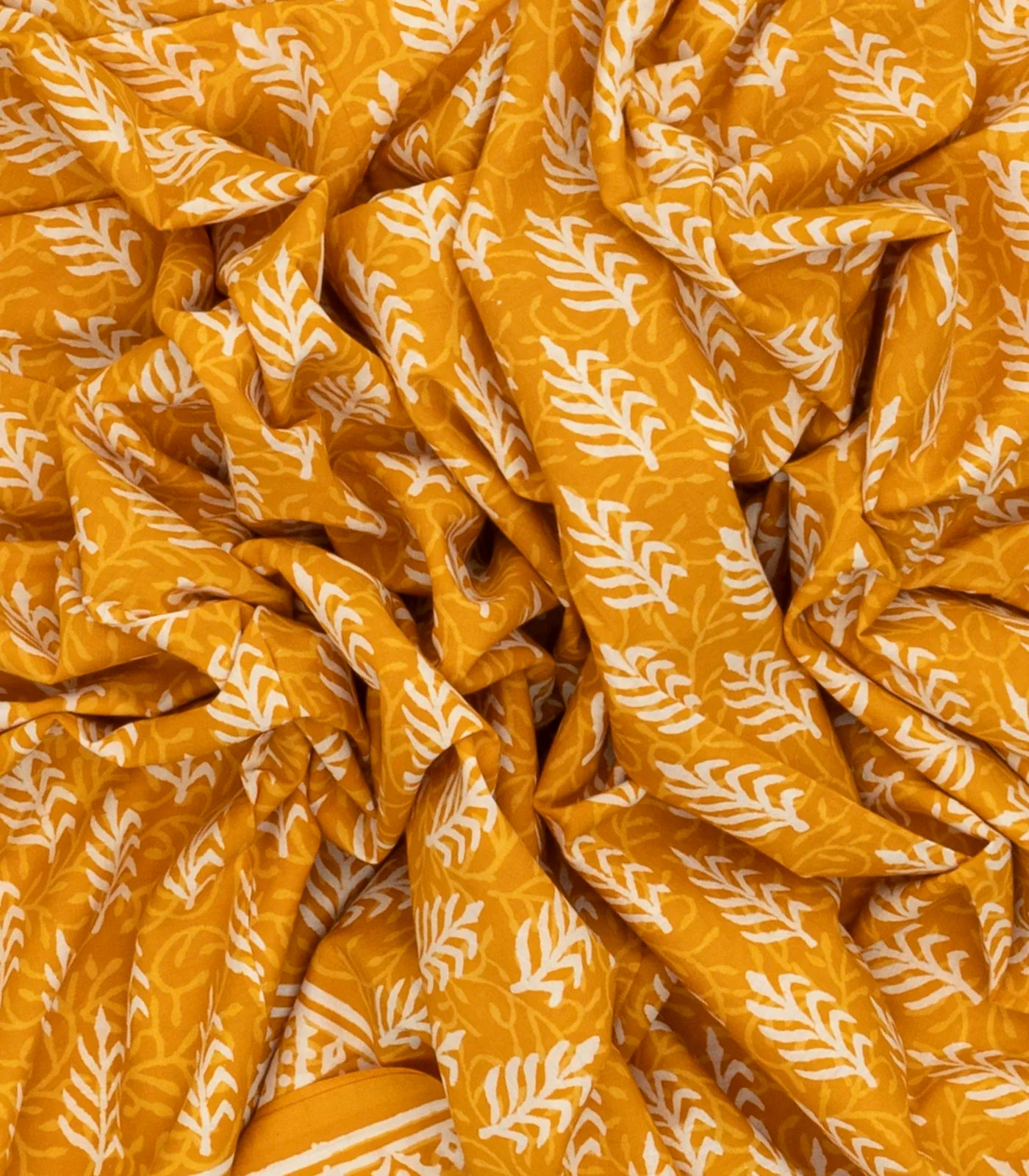 Mustard Woven Jaipur Cotton Saree Printed With Floral  Motifs