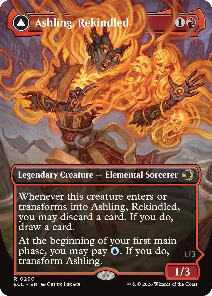 Ashling, Rekindled // Ashling, Rimebound [290] [Borderless] [Lorwyn Eclipsed] [Non-Foil]