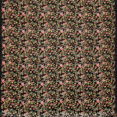 Sandal Handloom Tussar Silk Saree Printed With Floral Motifs