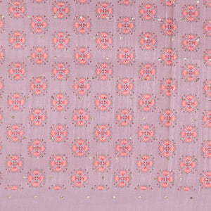 Cream mukesh print semi-banaras tussar saree with contrast plain border & paisley motifs pallu