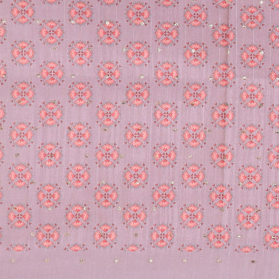 Cream mukesh print semi-banaras tussar saree with contrast plain border & paisley motifs pallu