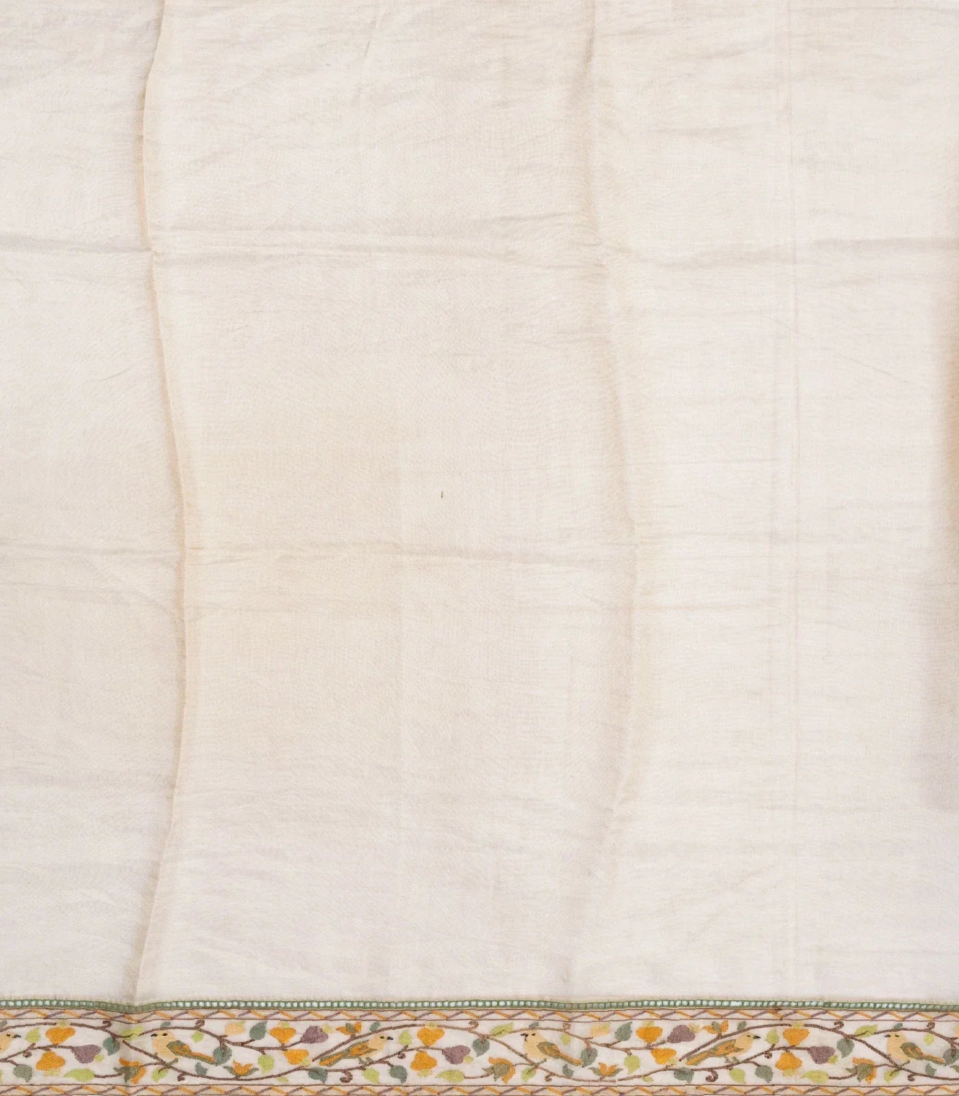 Green & Mustard Banarasi Crushed Tissue Saree With Embroidered Motifs