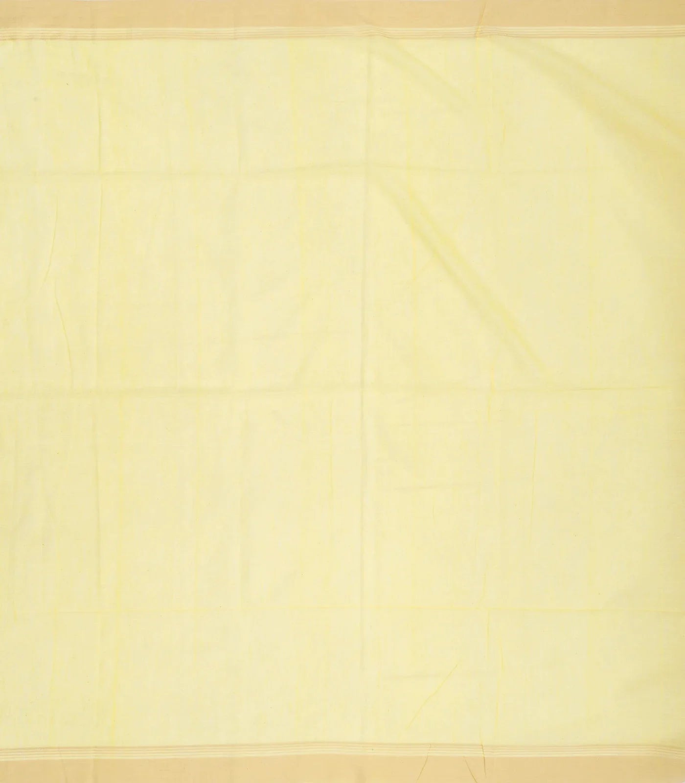 Light Yellow Handloom Bengal Cotton Saree With Flower Buttas