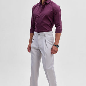 Burgundy Stretchable Slim Fit Shirt