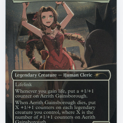 Aerith Gainsborough - Borderless - FFVII - Foil - Scan 15460