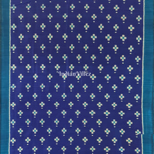Navy Blue Pasapali Odisha Ikat Contemporary Silk Saree