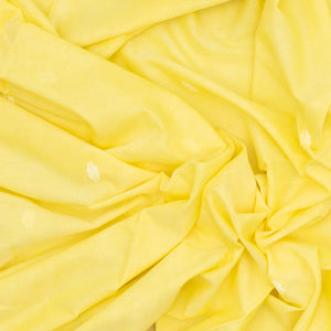 Light Yellow Handloom Bengal Cotton Saree With Flower Buttas