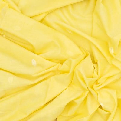 Light Yellow Handloom Bengal Cotton Saree With Flower Buttas