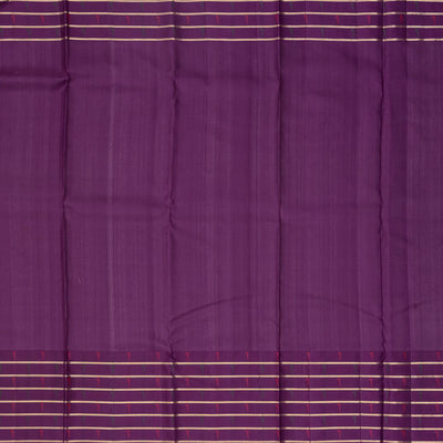 Cream Handloom Kanchipuram Korvai Silk Saree With Chevron Motifs