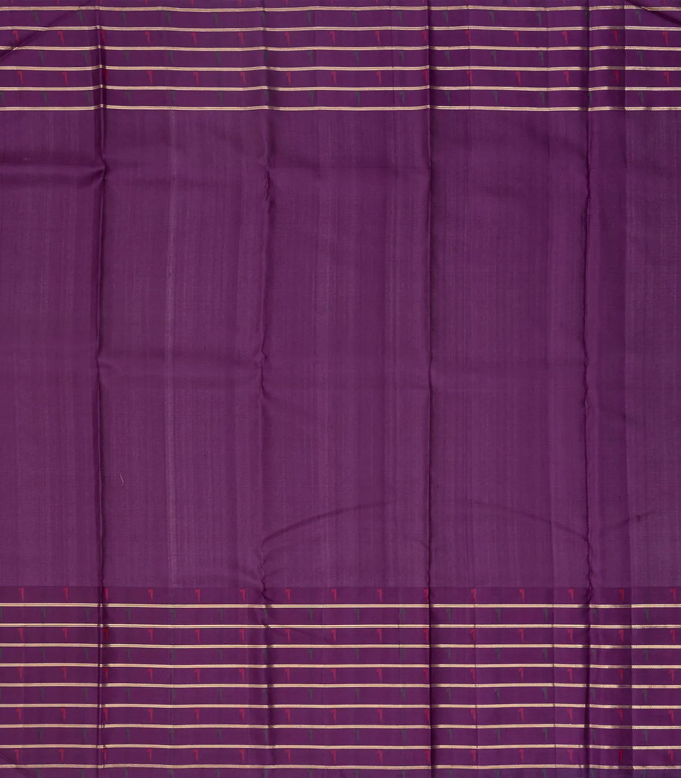 Cream Handloom Kanchipuram Korvai Silk Saree With Chevron Motifs