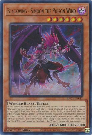 Blackwing - Simoon the Poison Wind - RA01-EN012 - Ultra Rare - 1st Edition