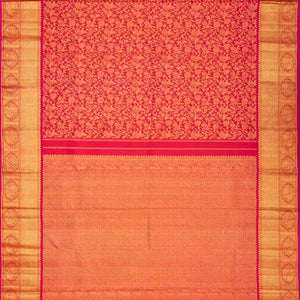 Pink Handloom Kanchipuram Silk Saree With Birds & Floral Motifs
