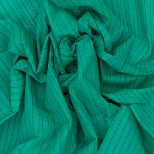 Aquamarine Bengal Cotton Saree With Dotted Stripes