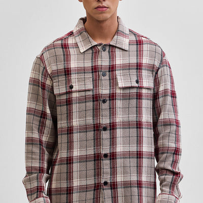Brown Double Pocket Flannel Overshirt