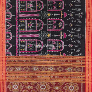 Black Tribal Odisha Ikat Khandua Silk Saree