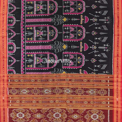 Black Tribal Odisha Ikat Khandua Silk Saree