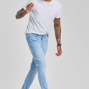 Light Blue Tapered Fit Jeans
