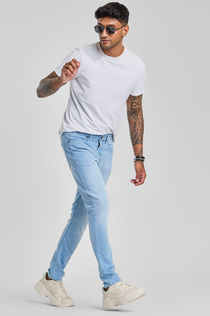 Light Blue Tapered Fit Jeans